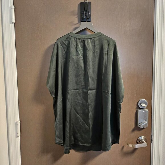 Quince Silk Dolman Tee Green 3X - Picture 4 of 4